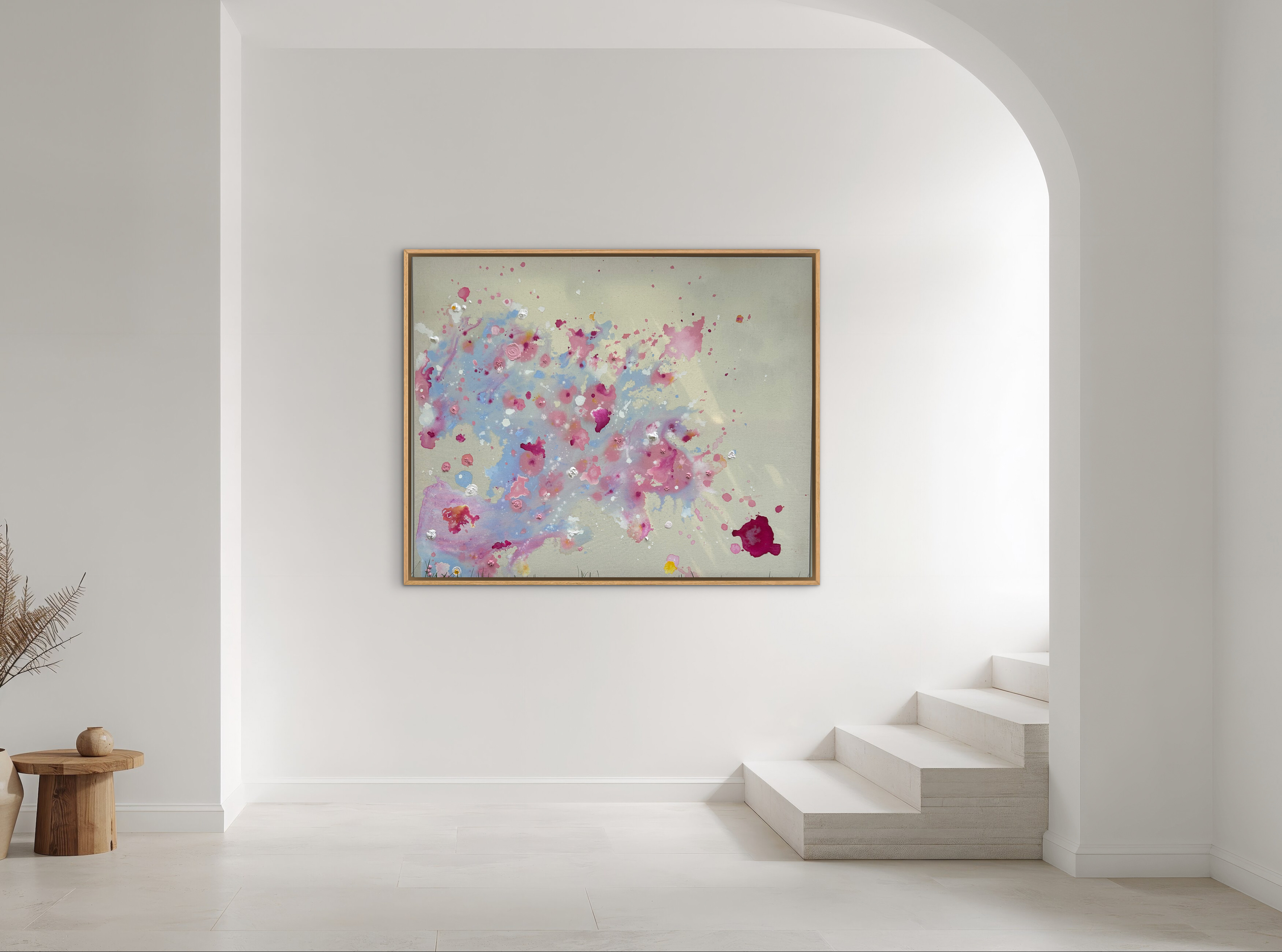 Kirschblüten, 2025, Acryl auf roher Baumwollleinwand, Ansicht 3
